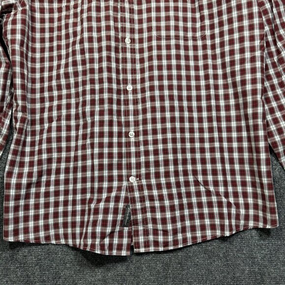 Eddie Bauer Shirt Mens Large Wrinkle Free Relaxed Fit Button Down Red Plaid - Picture 2 of 9